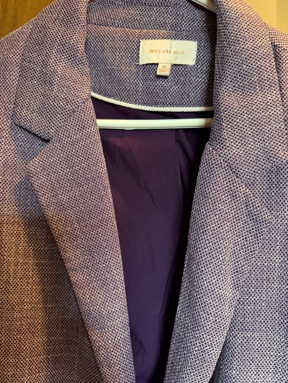 Skies Are Blue dark Lavender Textured Blazer
